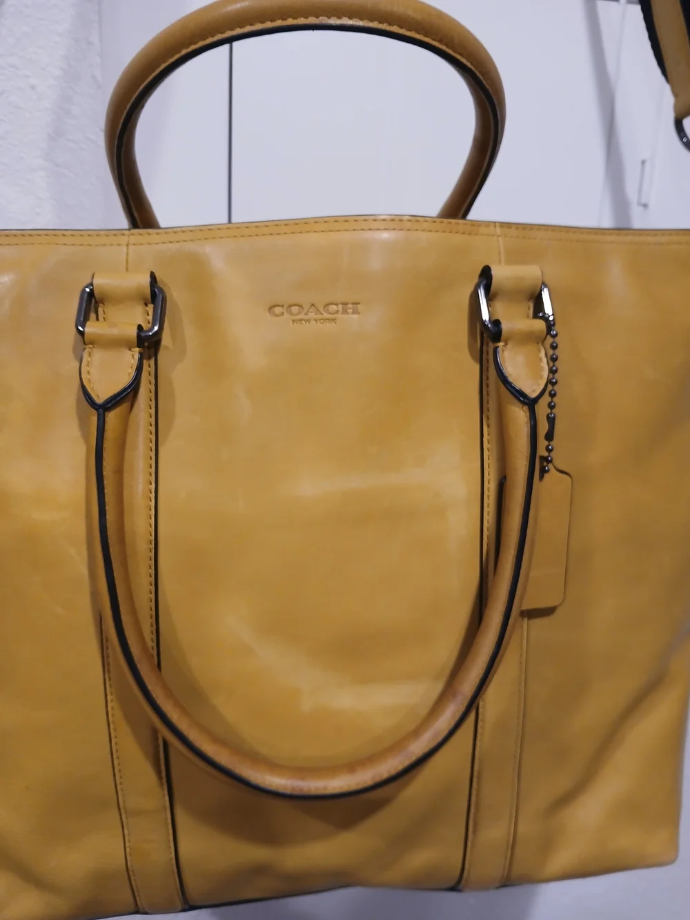 Coach Bleecker Legacy Tote  Caramel Brown